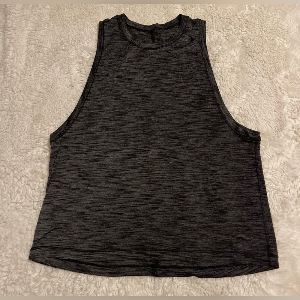Lululemon Cardio Squad Tank II Heathered Black W1ABDS Size 4/6
